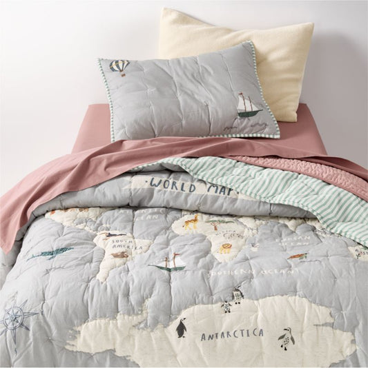 Couette en coton biologique pour enfants, aventure d'explorateur