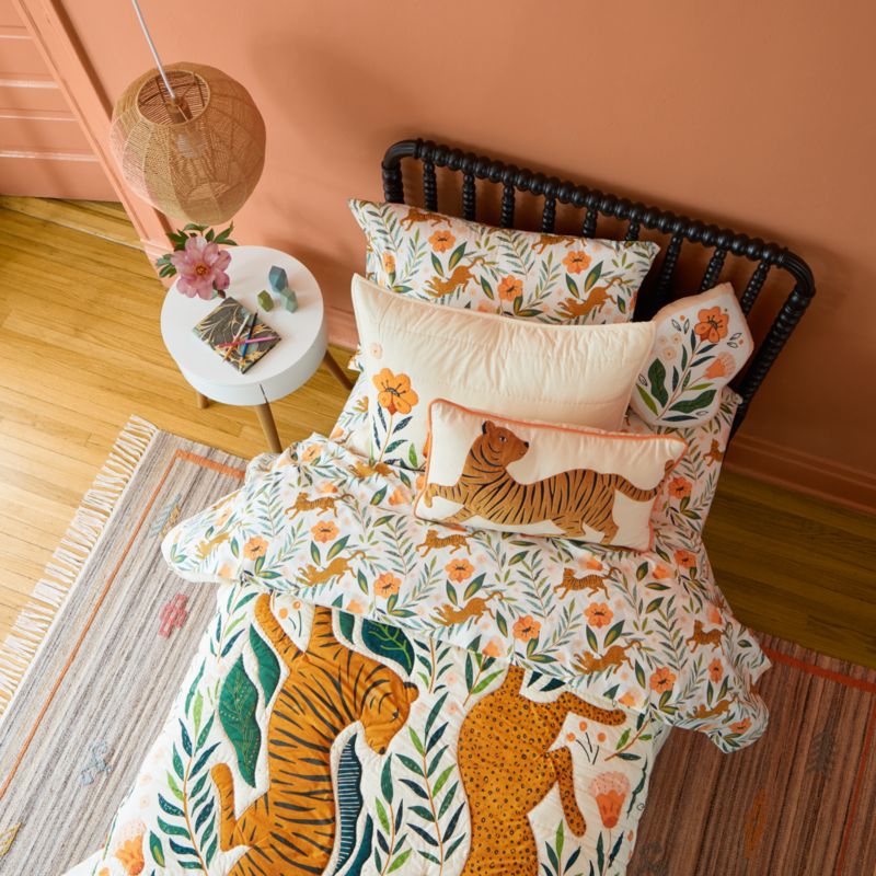 Taie d'oreiller en coton biologique Marrakech Tiger pour enfants