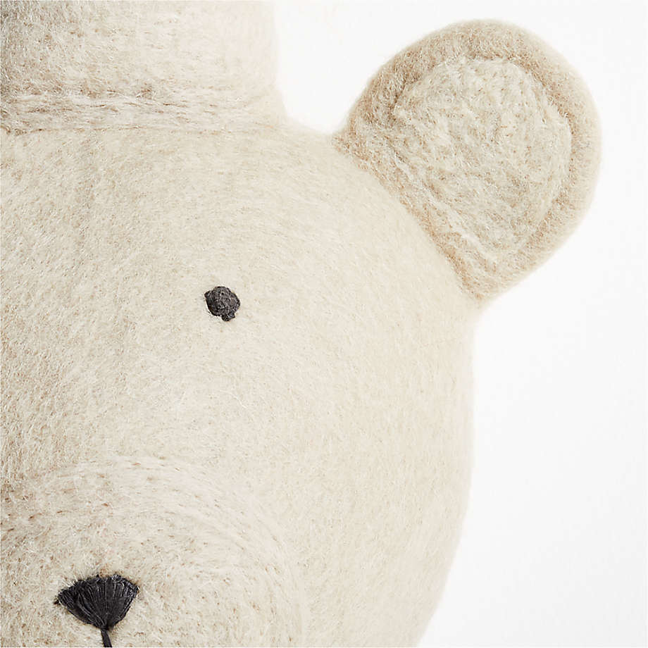 Décoration murale tête d'ours en feutrine pour enfants