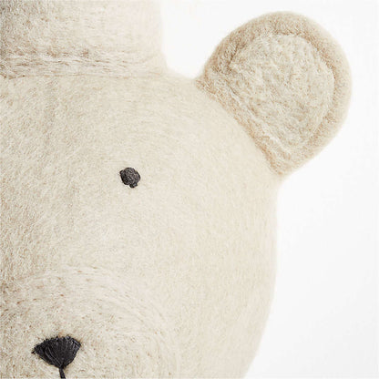 Décoration murale tête d'ours en feutrine pour enfants