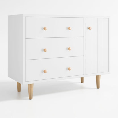Commode à 3 tiroirs en bois Finn pour enfants avec porte