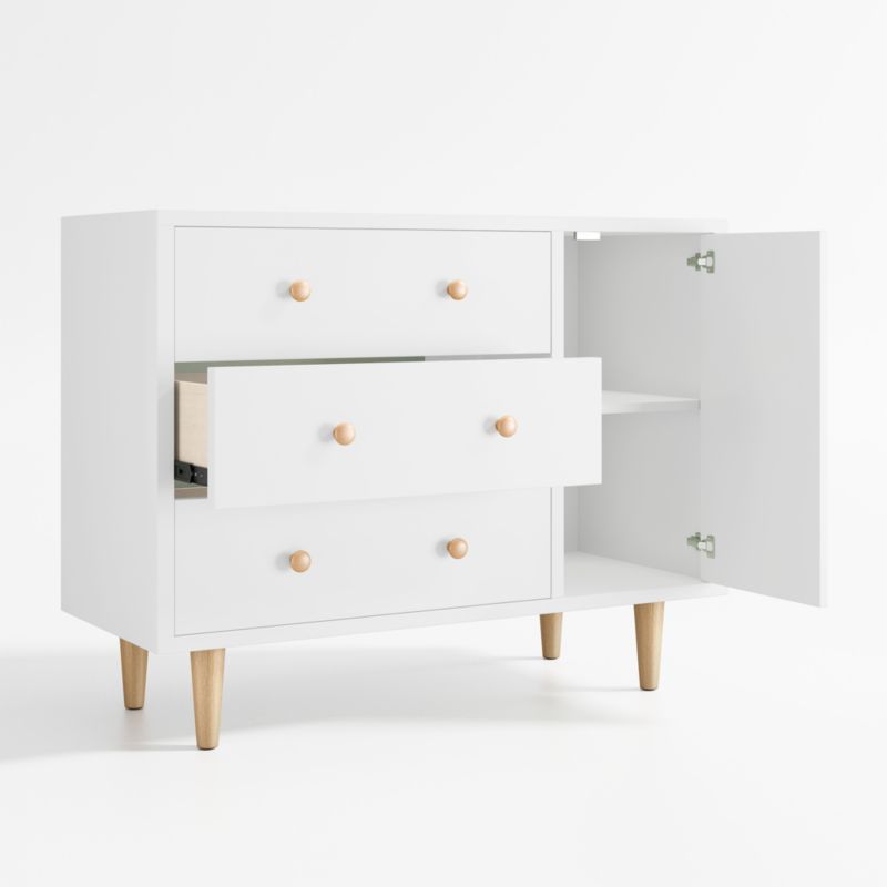 Commode à 3 tiroirs en bois Finn pour enfants avec porte