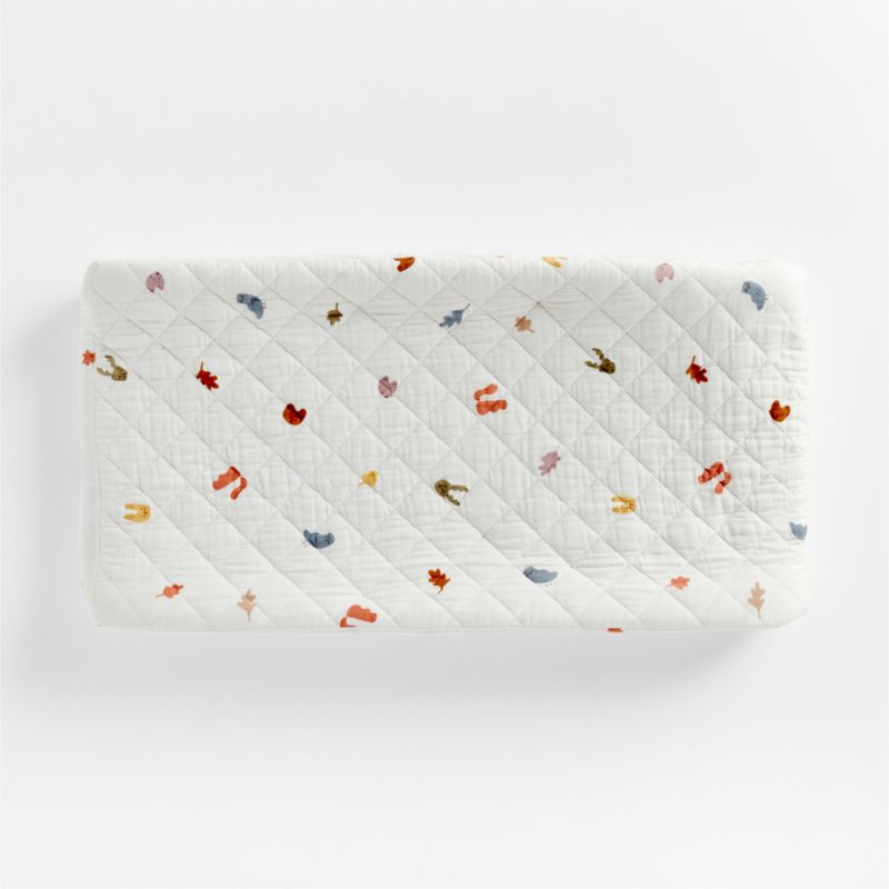 Housse de matelas à langer en coton bio ultra-doux à motif animaux de la forêt