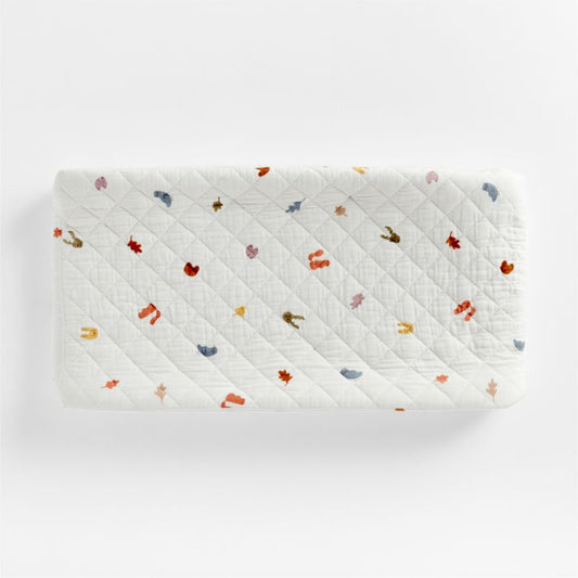 Housse de matelas à langer en coton bio ultra-doux à motif animaux de la forêt