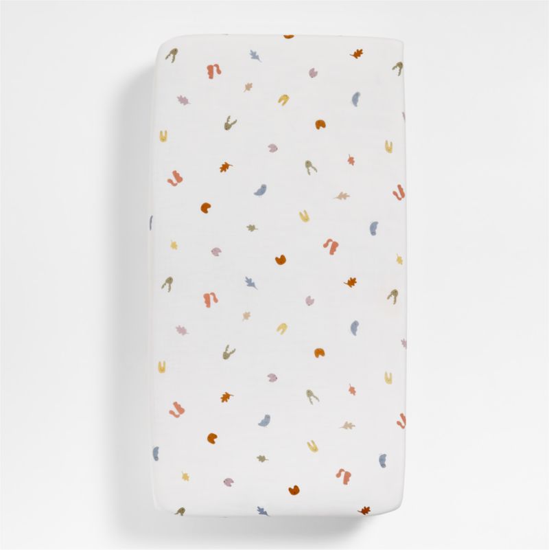 Drap-housse pour berceau en coton biologique ultra-doux à motif animaux de la forêt
