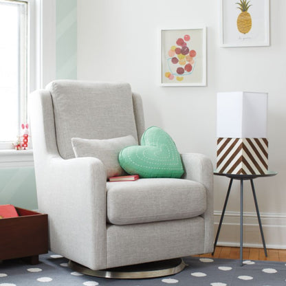 Fauteuil berçant pivotant pour chambre d'enfant Baby Milo avec base argentée