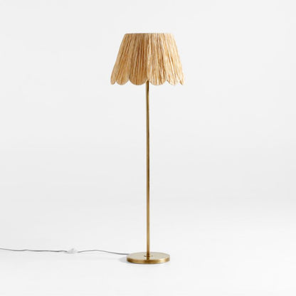 Lampadaire Greta pour enfants en raphia festonné