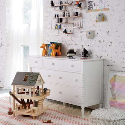 Commode à 7 tiroirs larges en bois Jenny Lind pour enfants