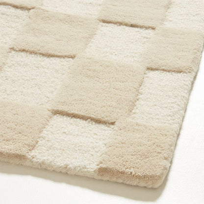 Tapis en laine à damier imparfait pour enfants