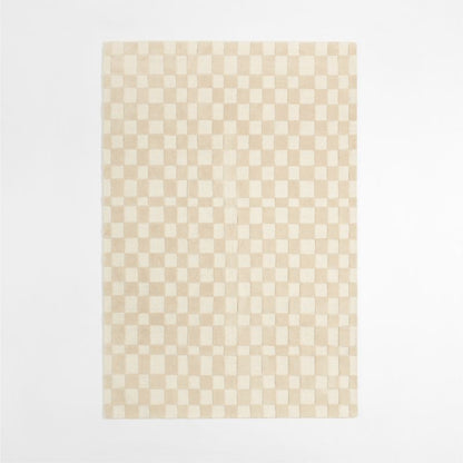 Tapis en laine à damier imparfait pour enfants