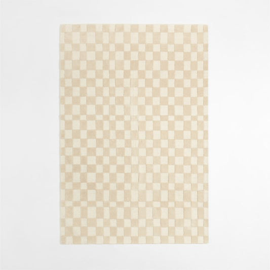 Tapis en laine à damier imparfait pour enfants