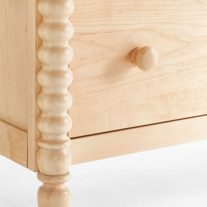 Commode à 7 tiroirs larges en bois d'érable Jenny Lind pour enfants