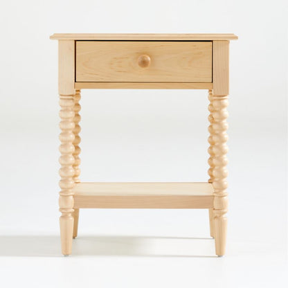 Table de chevet pour enfants Jenny Lind à fuseaux avec tiroir