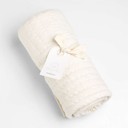 Couverture de berceau en jersey bio « Première fois » pour bébé