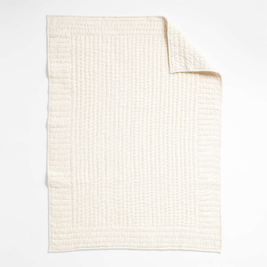 Couverture de berceau en jersey bio « Première fois » pour bébé