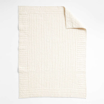 Couverture de berceau en jersey bio « Première fois » pour bébé