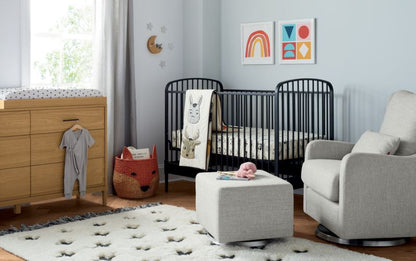 Fauteuil berçant pivotant pour chambre d'enfant Baby Milo avec base argentée