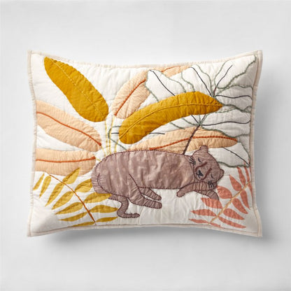 Taie d'oreiller en voile de coton léopard pour enfants