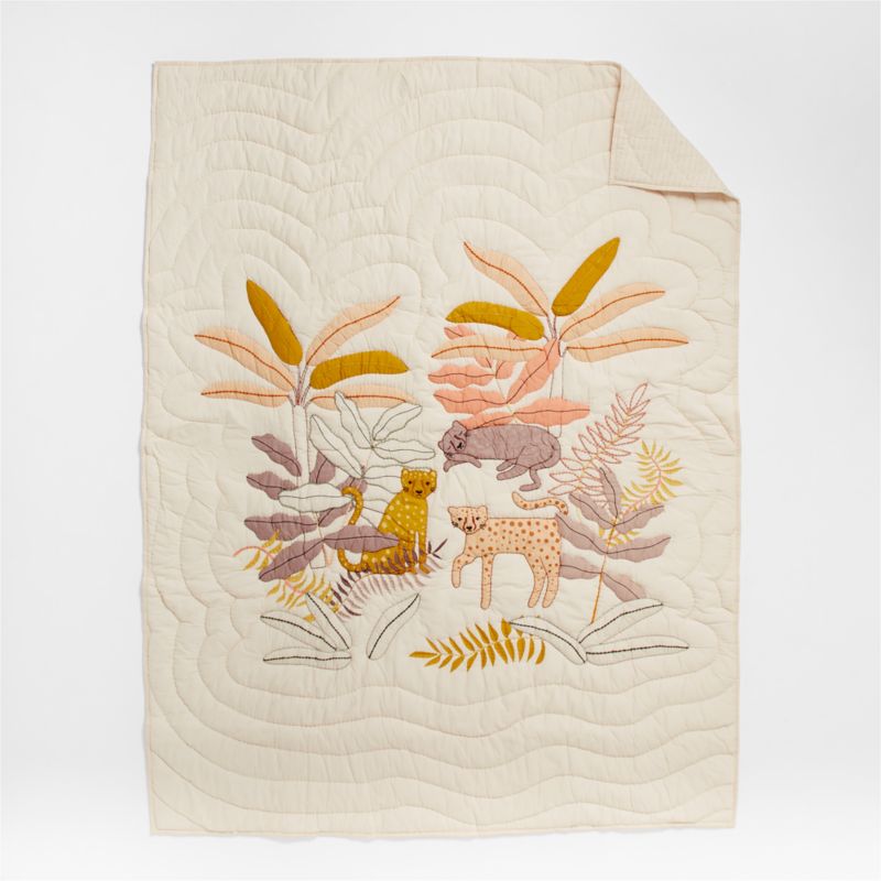 Couette enfant en voile de coton à motif léopard