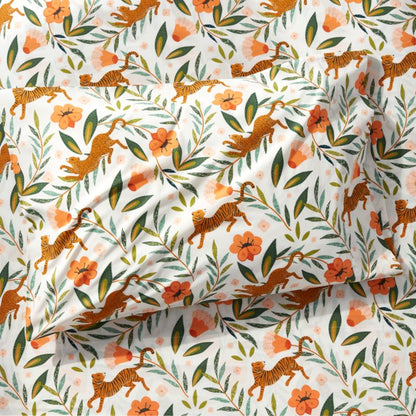 Taie d'oreiller en coton biologique Marrakech Tiger pour enfants