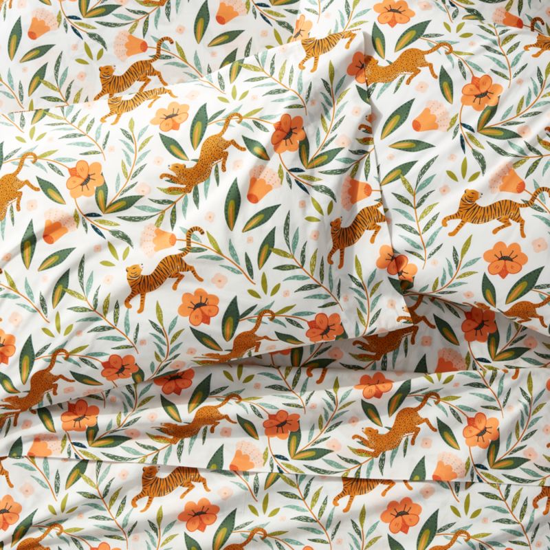 Taie d'oreiller en coton biologique Marrakech Tiger pour enfants