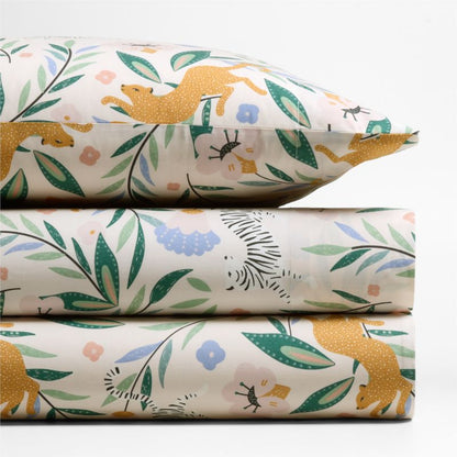 Ensemble de draps en coton biologique Kids Stay Cool Midnight Marrakech Tiger