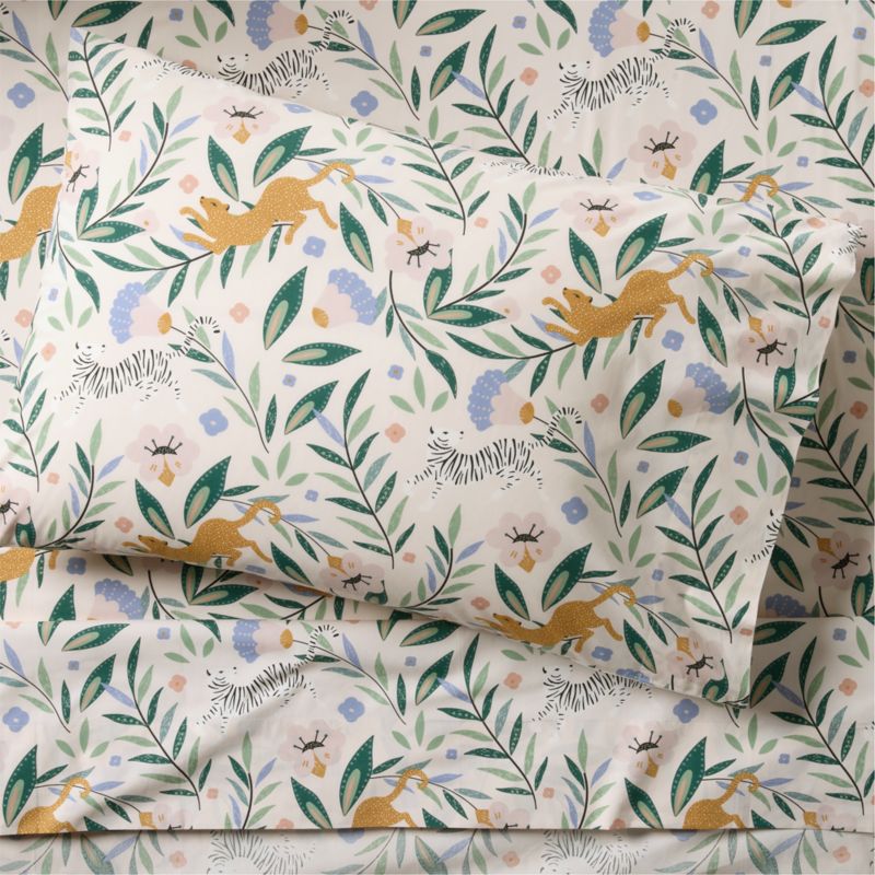 Ensemble de draps en coton biologique Kids Stay Cool Midnight Marrakech Tiger