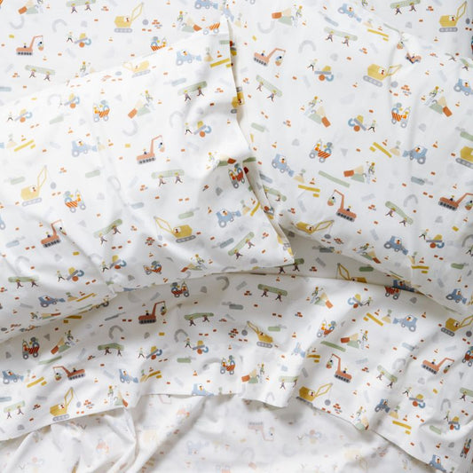 Ensemble de draps en coton biologique Kids Stay Cool Modern Trucks