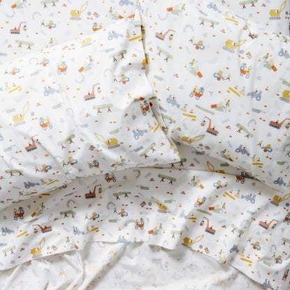 Ensemble de draps en coton biologique Kids Stay Cool Trucks