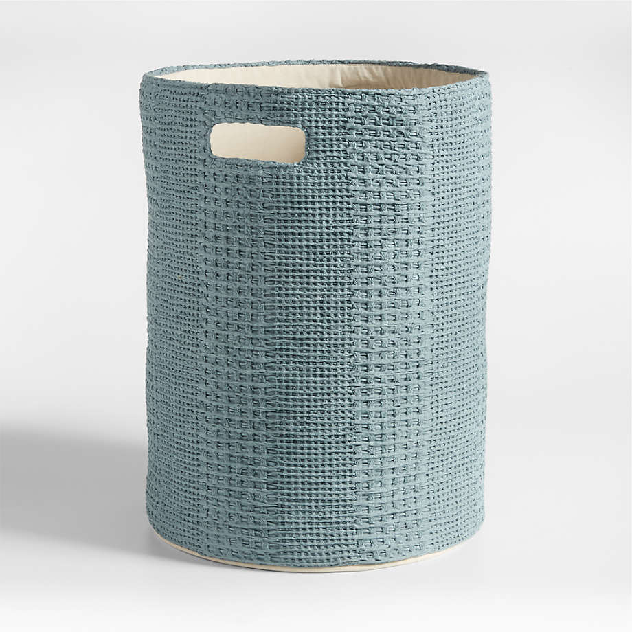 Panier à linge pour enfants Nella en coton gaufré avec poignées