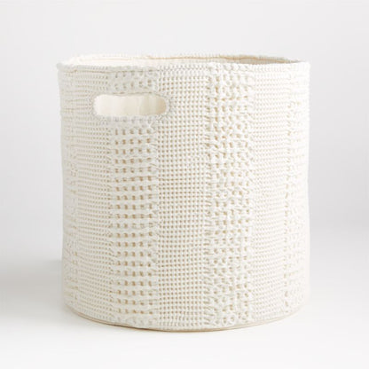 Poubelle de sol pour enfants Nella en coton gaufré avec poignées