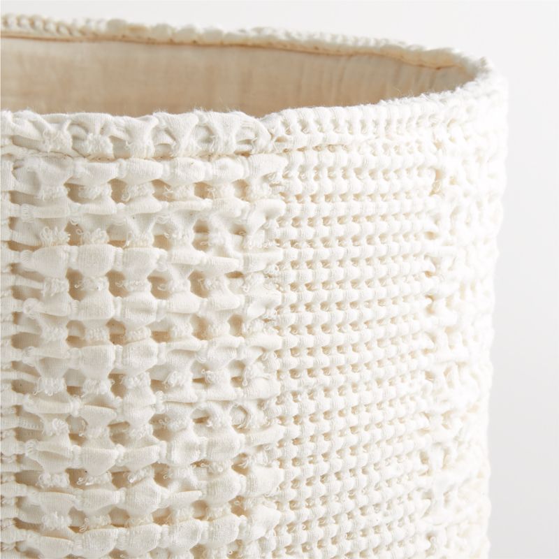 Poubelle de sol pour enfants Nella en coton gaufré avec poignées