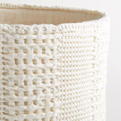 Poubelle de sol pour enfants Nella en coton gaufré avec poignées
