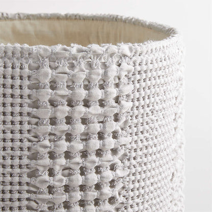 Poubelle de sol pour enfants Nella en coton gaufré avec poignées