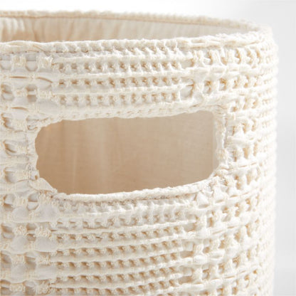 Panier de rangement pour enfants Nella en coton tissé gaufré avec poignées