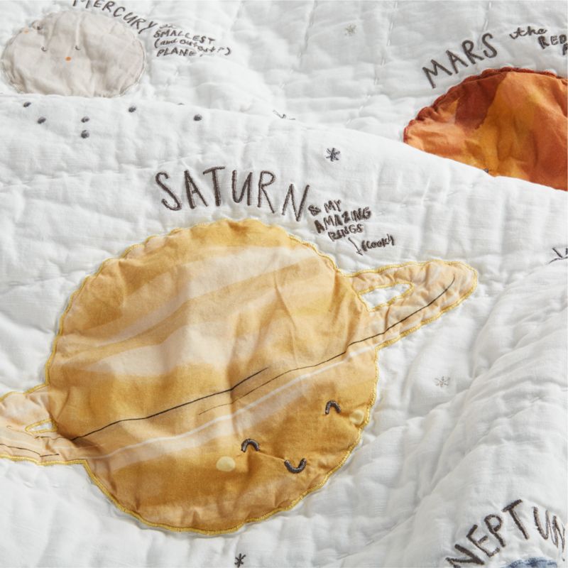 Couverture de berceau en coton biologique sur le thème de l'espace pour bébé