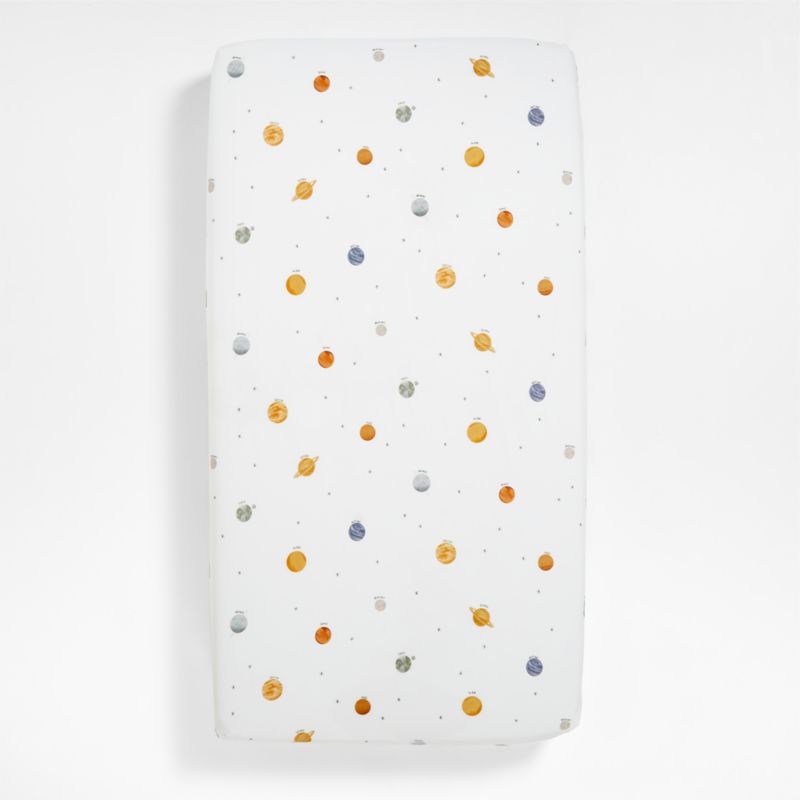 Drap-housse pour berceau en coton biologique Baby Stay Cool Outer Orbit