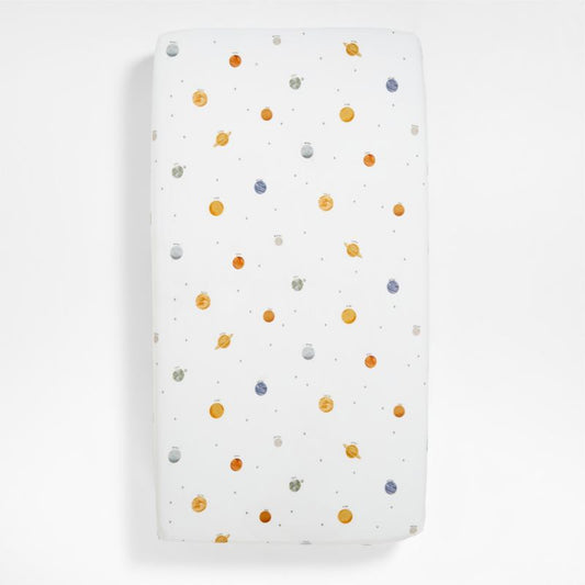 Drap-housse pour berceau en coton biologique Baby Stay Cool Outer Orbit