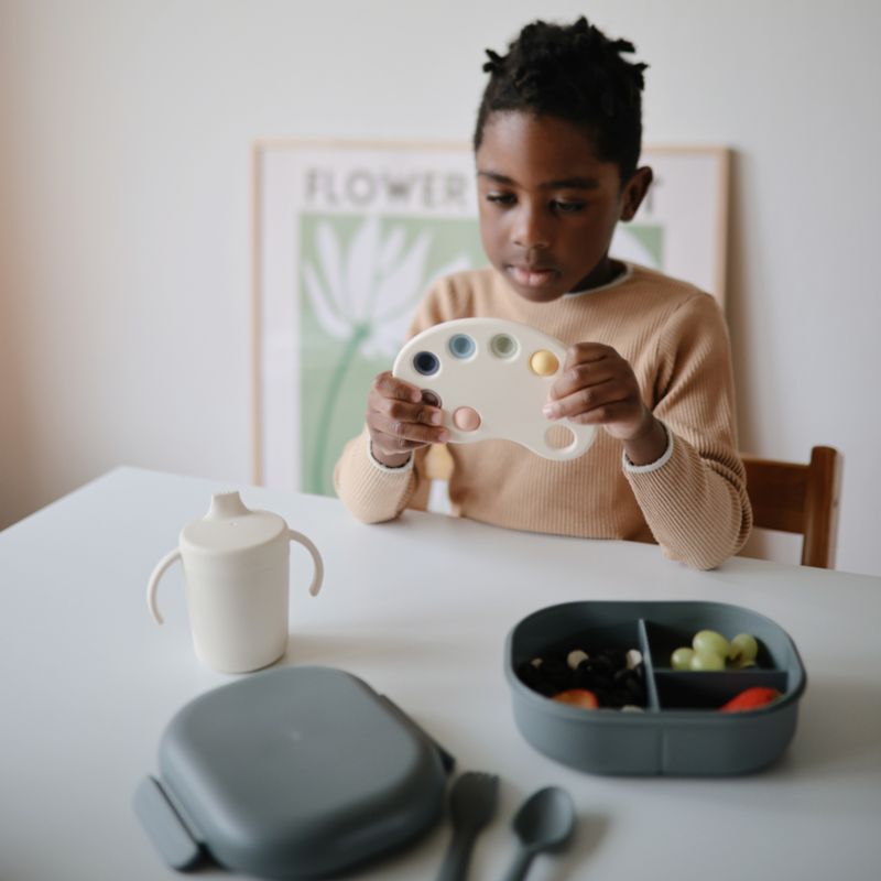 Palette de peinture en silicone pour enfants, jouet à presser Mushie