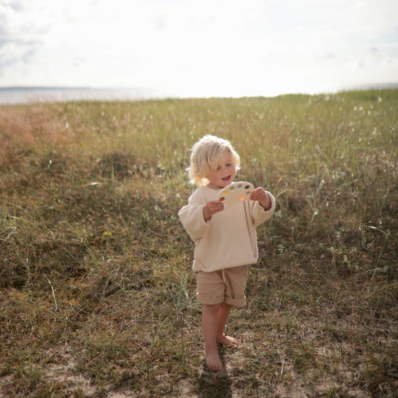 Palette de peinture en silicone pour enfants, jouet à presser Mushie