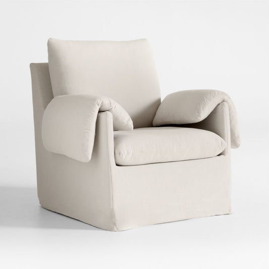 Fauteuil berçant pour chambre d'enfant Baby Piper avec housse amovible et base en bois