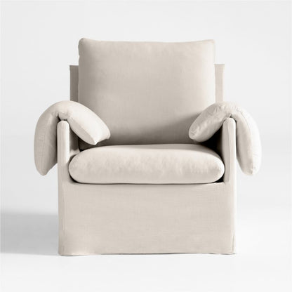 Fauteuil berçant pour chambre d'enfant Baby Piper avec housse amovible et base en bois