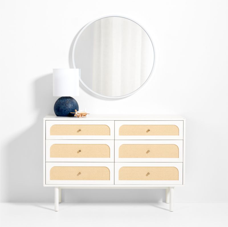 Miroir mural rond en bois Kids Finn