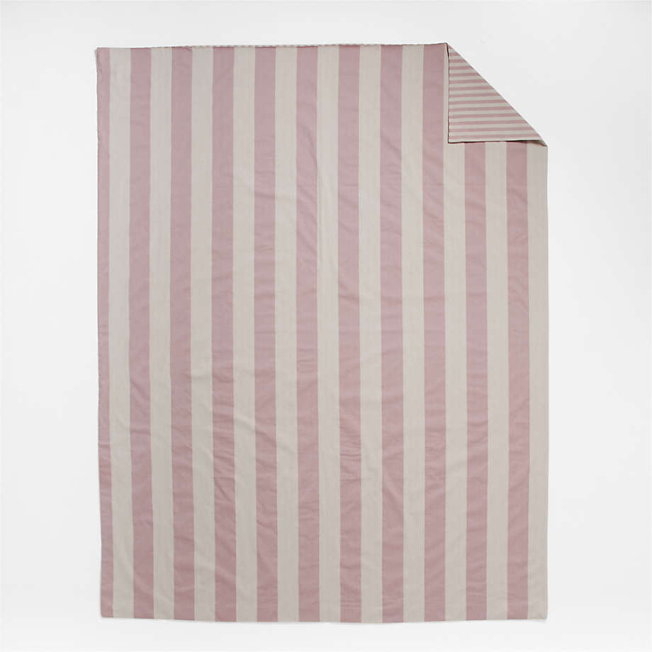 Housse de couette réversible à rayures Riviera pour enfants en coton biologique