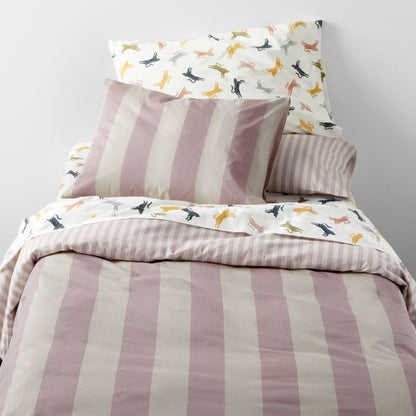 Parure de draps en percale de coton biologique à motif léopard adorable pour enfants