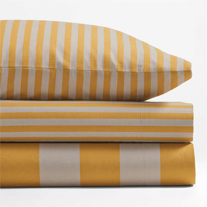 Ensemble de draps en coton biologique à rayures Riviera pour enfants