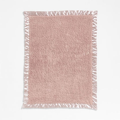 Couverture de poussette en peluche avec bordure en satin pour bébé