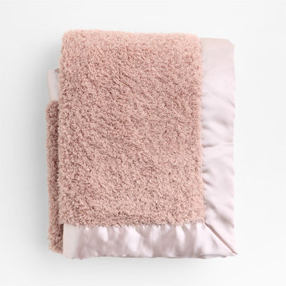 Couverture de poussette en peluche avec bordure en satin pour bébé
