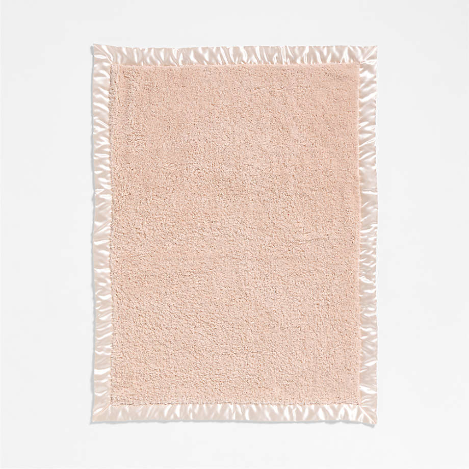 Couverture de poussette en peluche avec bordure en satin pour bébé