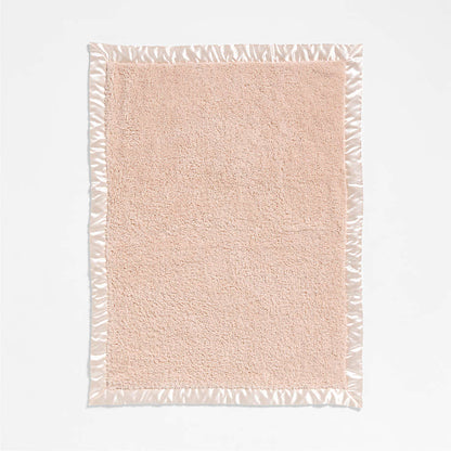Couverture de poussette en peluche avec bordure en satin pour bébé